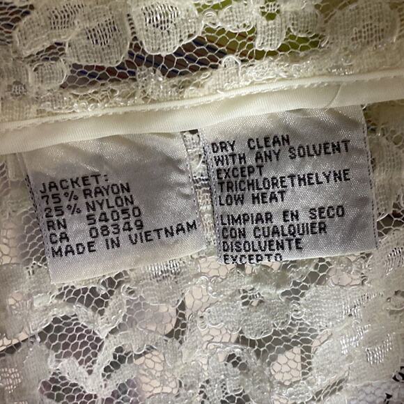 Evan Picone Lacey Cardigan Sheer Floral Tie Front Dress Jacket Top Size 6 Small - Picture 8 of 10